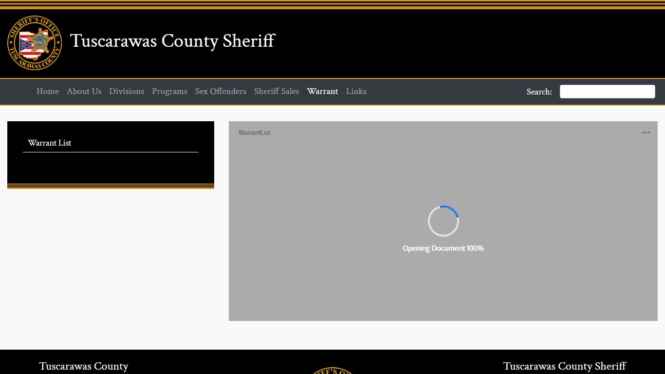 Warrant List – Tuscarawas County Sheriff